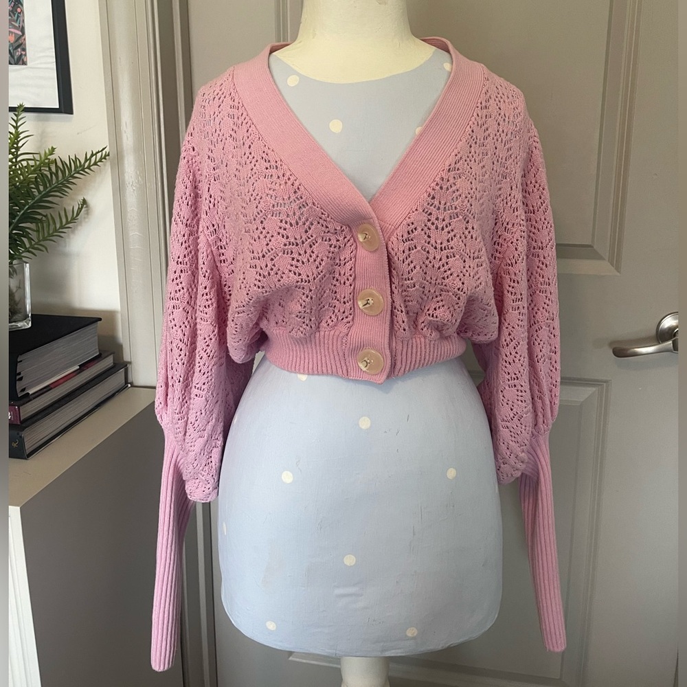 Sabo Skirt ‘Staria’ Knit Cardi, Size L.